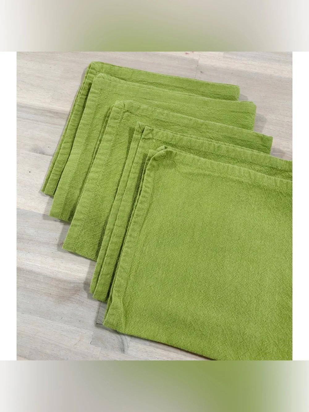 Pier 1 Set Of 5 Lime Green Cotton Napkins 19 X 19